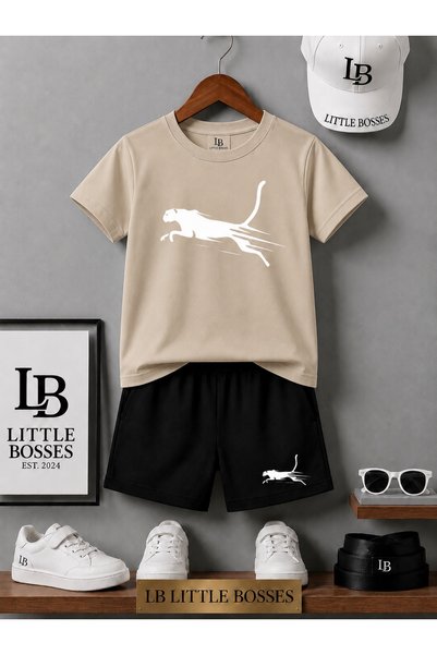 LB little bosses Summer Shorts T-Shirt Unisex (Cheetah)