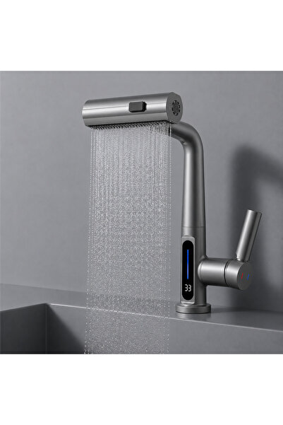 sz master bilişim 3-Function Waterfall Faucet with Led Temperature Display Pu...