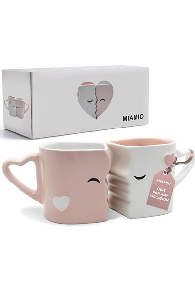 MIAMIO Ceramic Coffee Mug/ Kissing Mug Set with Gift Box from Miamu - Pink | ...