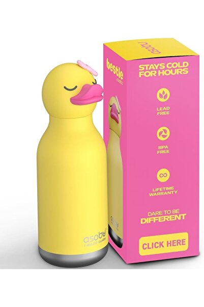 GENERAL Insulated Stainless Steel Water Bottle with a Soft Detachable Animal ...