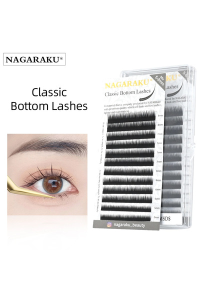 NAGARAKU Bottom J Kıvrım 0.10 Kalınlık İpek Alt Kirpik Mix Numara 5/6/7/8 mm