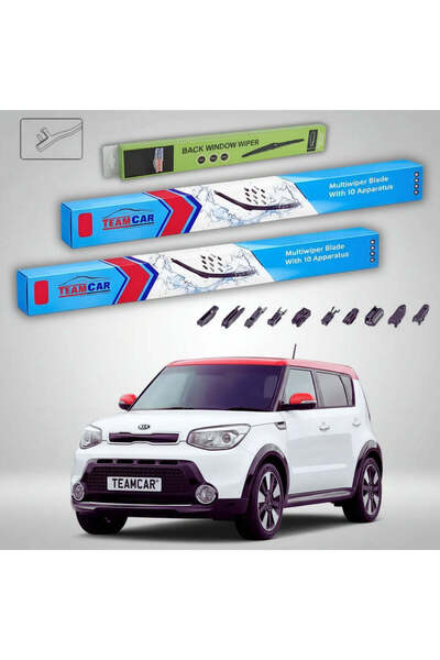 TEAMCAR Wipers Kia Soul II PS Hatchback 2014-2018 | Front and Rear Set Flat P...