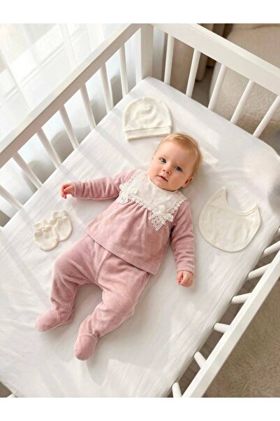 Bebila Baby Baby Girl Mevlütlük Velvet Winter Lace Hospital Discharge Set of ...