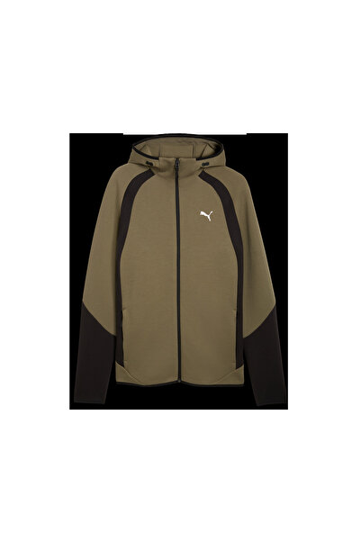 Puma EVOSTRIPE FZ Hoodie DK Loden Green Erkek Yeşil Sweatshirt