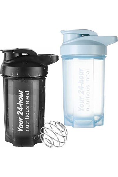 GENERAL 2-Pack Protein Shaker Bottle 500ml Leak-Proof and Bpa-Free for Gym