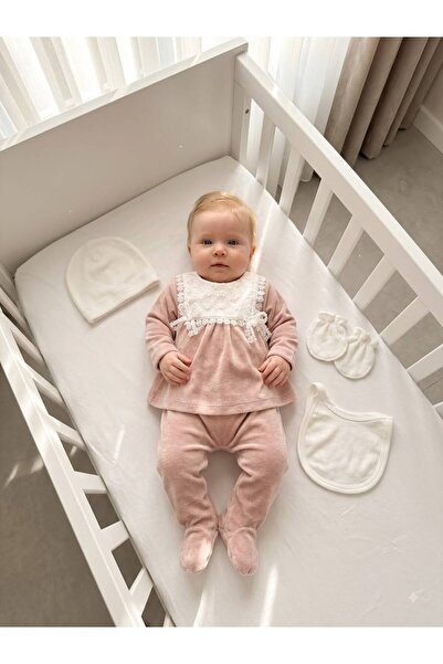 Bebila Baby Baby Girl Mevlütlük Velvet Winter Lace Hospital Discharge Set of ...