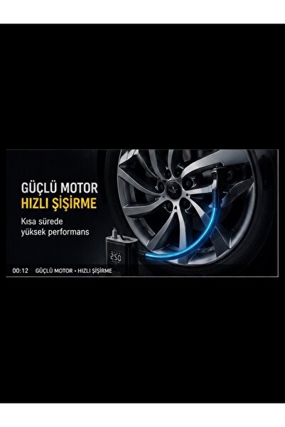 Taşınabilir Şarjlı Dijital Hava Pompası LED Işıklı Lastik Şişirme Cihazı Araç Motosiklet Bisiklet Uyumlu