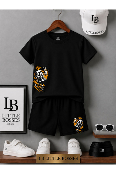 LB little bosses Summer Shorts T-Shirt Unisex (Side Print Tiger)