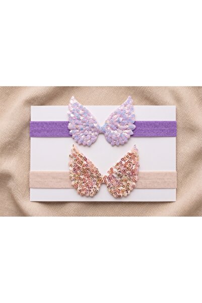 Jeevee Baby Bandana Set with Angel Wing Figures – 2-Piece Hair Band