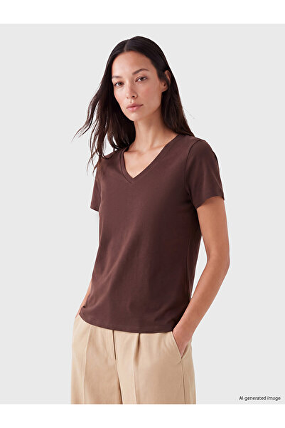 LC Waikiki Trendlucky with a Difference V-Neck Women's T-Shirt