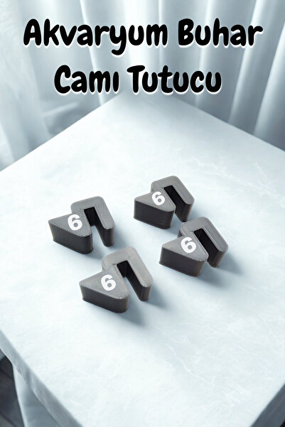 BİRRDESİGN Akvaryum Buhar Camı Tutucu Klips 4lü Set 6 MM