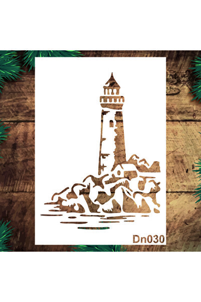 STENCİLTASARIM Stencil Tasarım DN030 Deniz Temalı Duvar, Ahşap,kumaş Boyama Şablonları, Desen Aktarma Kalıbı