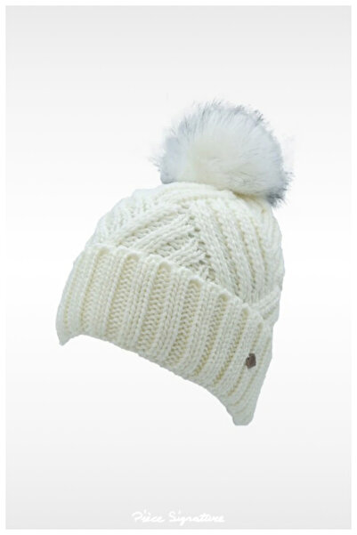 PIECE SIGNATURE Thick Warm Pompom Ski Beanie For Women