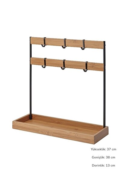 IKEA NÅLBLECKA tezgah üstü düzenleyici , metal-bambu, 38x13x37 cm
