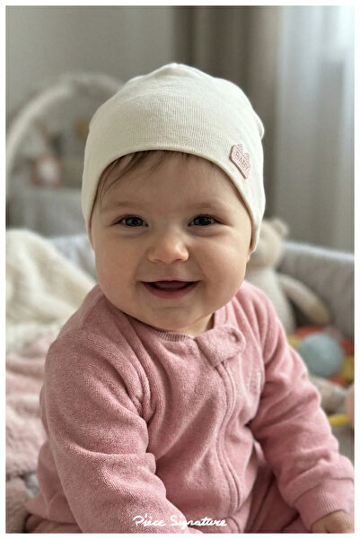 PIECE SIGNATURE 100% Cotton Double Layer Combed Cotton Beanie for Baby Girls ...