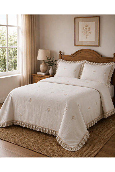 Kapreo Home Perla Nakışlı Çift Kişilik Yatak Örtüsü Takımı 240 x 260