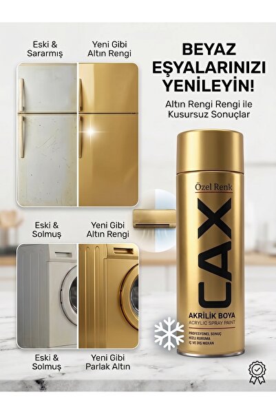 caxcolors Cax Beyaz Eşya Boyası Sprey 400 ml - Buzdolabı Çamaşır Makinesi Kli...