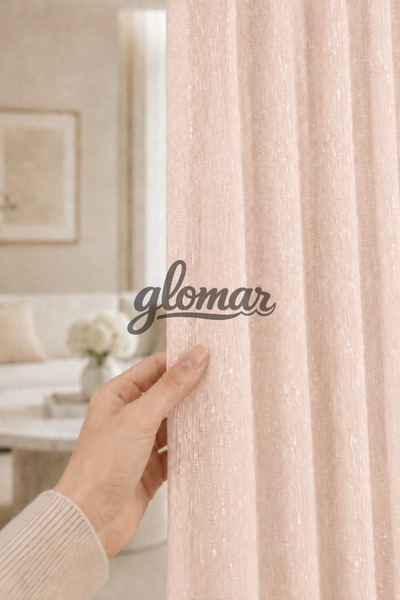 GLOMAR Kız Çocuk Odası Yavru Ağzı Pudra 1/3 SIK PİLELİ Tül Perde Kız Çocuk Od...