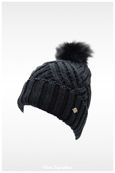 PIECE SIGNATURE Thick Warm Pompom Ski Beanie For Women