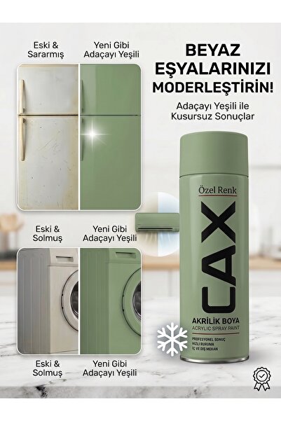 caxcolors Cax Beyaz Eşya Boyası Sprey 400 ml - Buzdolabı Çamaşır Makinesi Kli...