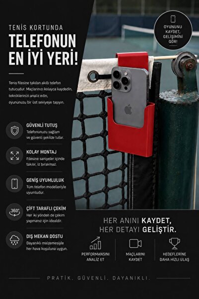 Formera Tenis Kortu Telefon Tutucu – File ve Çit Üstü Telefon Standı – Maç ve...