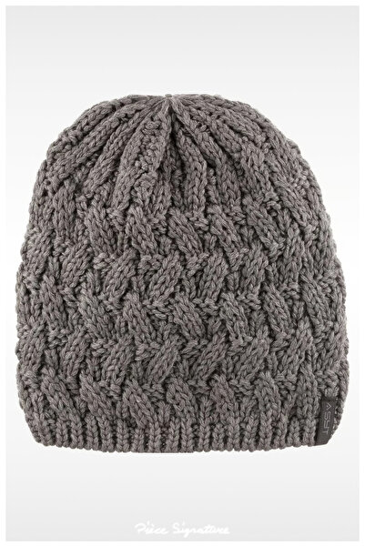PIECE SIGNATURE Warm Winter, Double Layer Knitted Beanie with Miflon Fleece I...