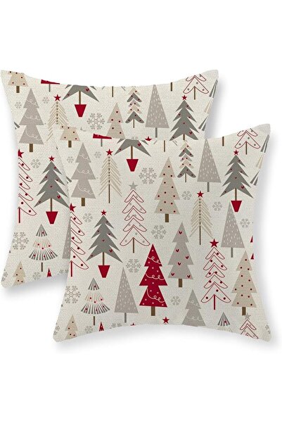 GOLIANDA Christmas Pillow Covers 18X18 by Juliana, Set of 2 Linen Christmas D...
