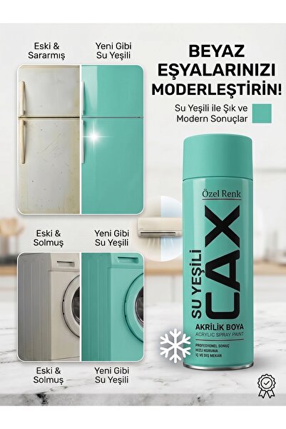 caxcolors Cax Beyaz Eşya Boyası Sprey 400 ml - Buzdolabı Çamaşır Makinesi Kli...