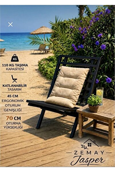 Zemay Beach Katlanabilir Portatif Metal Sandalye, Şezlong – Plaj, Bahçe ve Te...