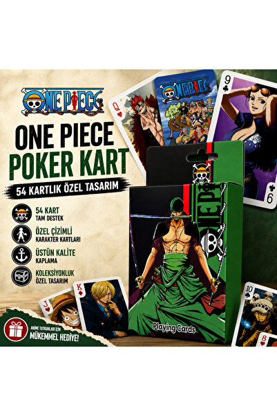 FG KONNİCHİWA ⚔️ One Piece Zoro 54 Kartlık Özel Tasarım Oyun Kartı Destesi