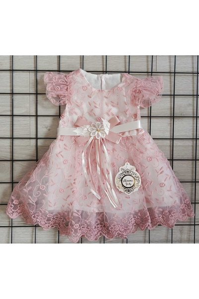 Minimia Baby KIZ BEBEK ELBİSE DOĞUMGÜNÜ KINA ELBİSE PUDRA