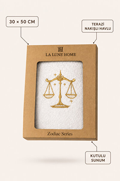 la lune home منشفة مطرزة بعلامة الأبراج مقاس 30×50 سم - منشفة يد ووجه مصنوعة ...