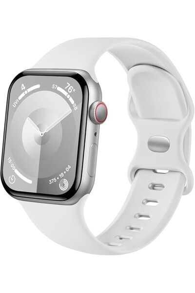 Upeak سوار قياسي من يوبيك متوافق مع آبل ووتش سلسلة 9 من السيليكون بلون أسود ل...