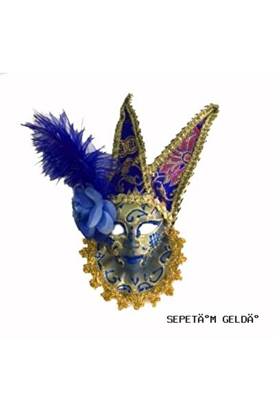 ZERO LAND Spt-Gld Feathered Decorative Ceramic Mask (233844) Mi Color
