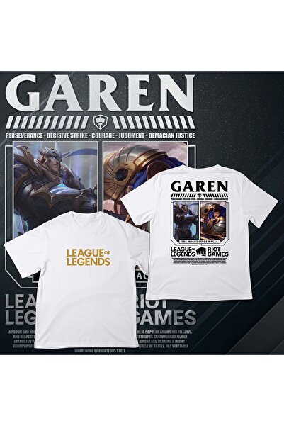 EZ Design League of Legends -Garen- Printed Oversize White T-Shirt