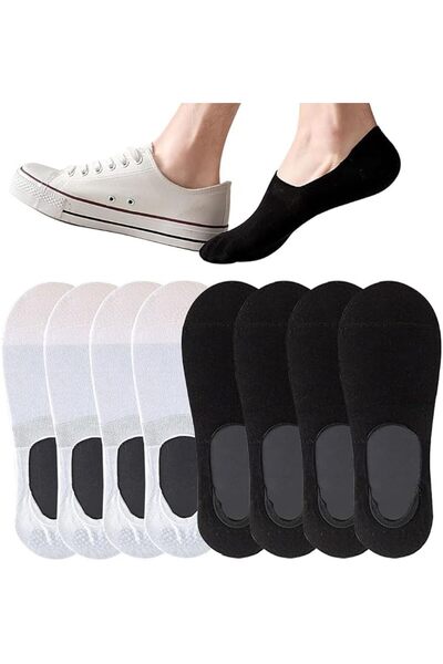 GENERAL Men's Low Cut Cotton Ankle Socks with Non Slip Boat Liners for Athlet...
