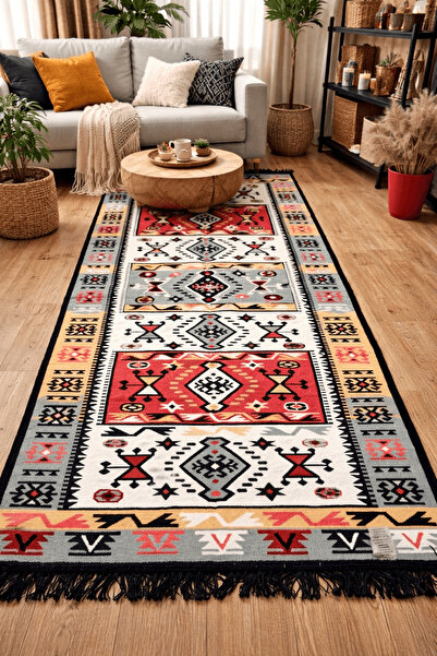 Horecahome Covor tradițional cu două fețe, 80 x 300 cm, H&H 104 s