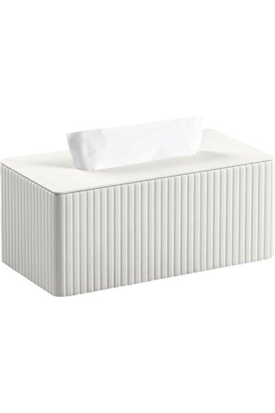 GENERAL Tissue Box Cover, PU Leather Tissue Box Holder, Rectangular Tissue Bo...