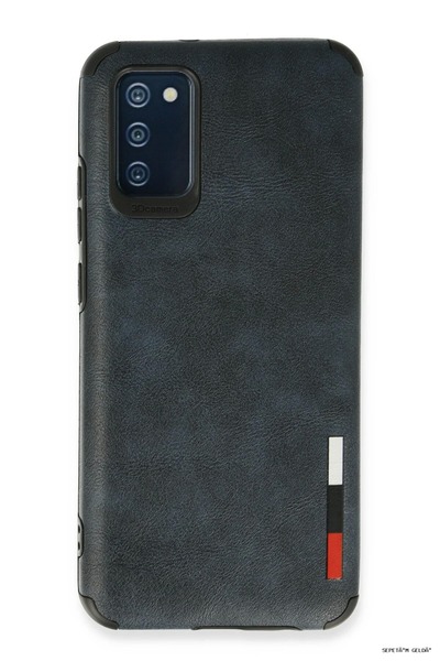 New Face Spt-Gld Galaxy A02S Case Loop Leather Silicone (232631) - Navy Blue