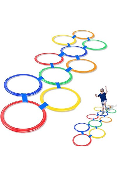 GENERAL Polychrome Square Wheel Blocks Set, 10 Multi-Colored Plastic Rings, W...