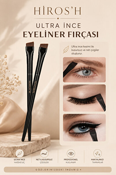HİROS'H Premium Tasarım Ultra İnce Eyeliner Fırçası