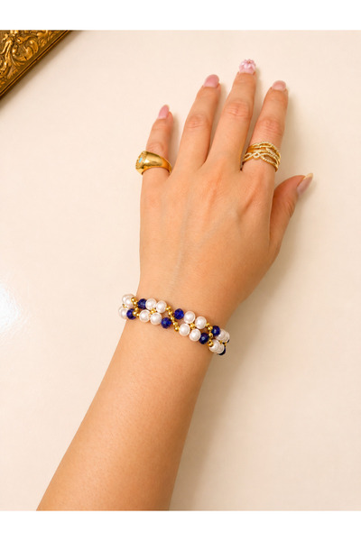 Gizemindünyası Floral Patterned Multicolor Fairycore Pearl Bracelet