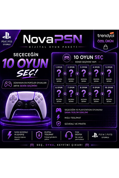 Genel Markalar PS4 PS5 Uyumlu Dijital Oyun Paketi – 10 Oyun Seçilebilir – Dij...