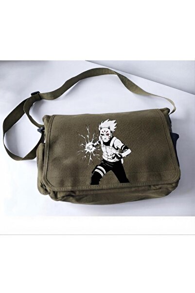nesebutik Khaki Anime Printed Messenger Bag