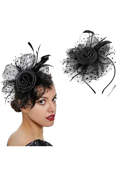 Boolygo Bolaiju Women's Feather Hat Tea Party Hat Wedding Carnival Hat