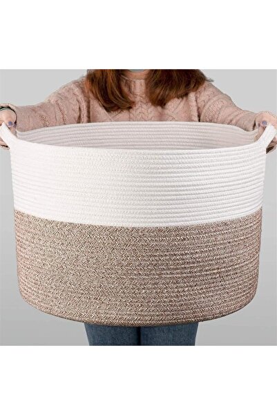 GENERAL Designs Woven Decorative Cotton Rope Basket, for Laundry, for Blanket...