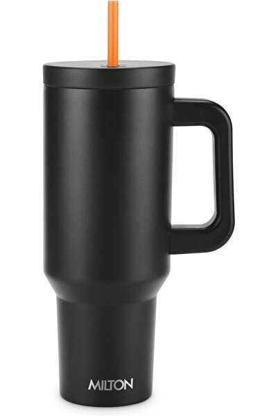 GENERAL Milton Stainless Steel 40oz Black Double Wall Tumbler with Handle and...