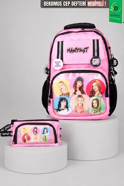 MANİFEST x Dekomus Lisanslı Toz Pembe Collection Okul Çantası ve Kalem Çantas...