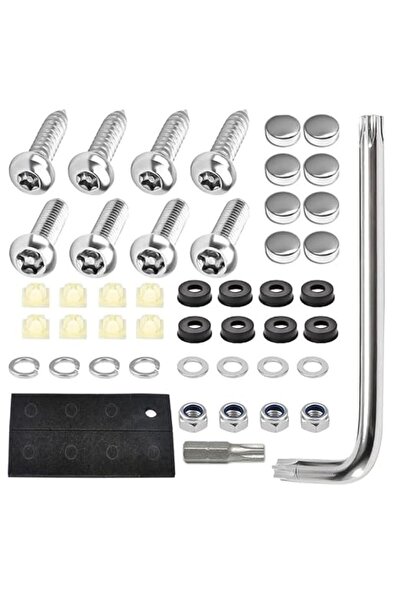 EXCEFORE Anti-Theft License Plate Screws Kit, Stainless Steel Car Tag Holder ...