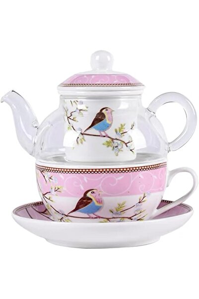 GENERAL Porcelain Tea Set for One Person, Made of Ceramic, Includes a Teapot,...